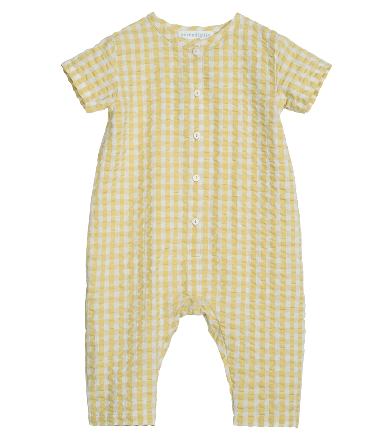 Lemon Checks Baby Romper by Serendipity