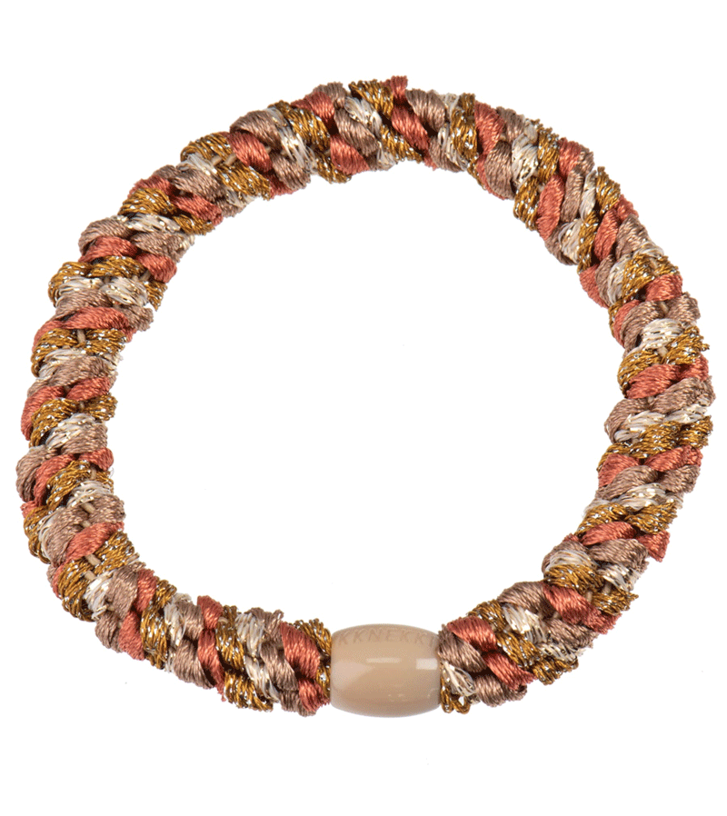 Terracotta and Light Curry Glitter Mix Hairband by Bon Dep