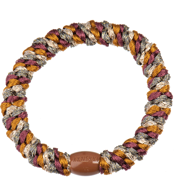 Rosewood & Beige Glitter Hairband by Bon dep