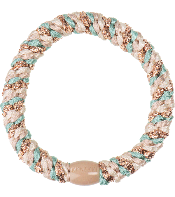 Turquoise & Beige Glitter Hairband by Bon dep