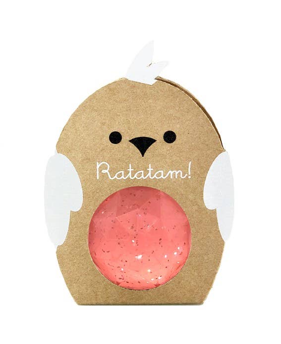42mm Pink Glitter Bird Bouncing Ball by Ratatam
