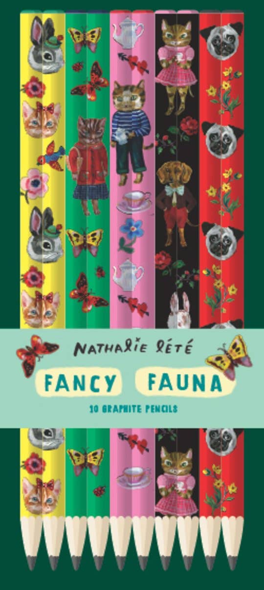 Fancy Fauna: 10 Graphite Pencils by Nathalie Lété