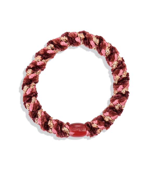 Bordeaux & Rosegold Velvet Glitter Stripe Hairband by Bon dep