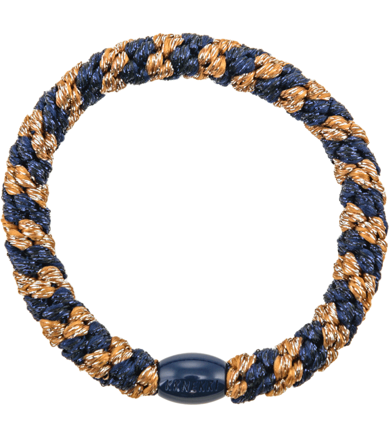 Cognac & Navy Stripe Glitter Hairband by Bon dep