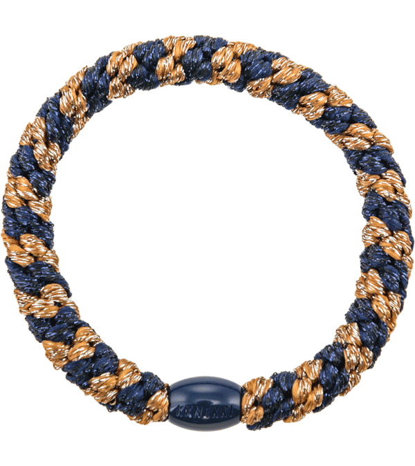 Cognac & Navy Stripe Glitter Hairband by Bon dep