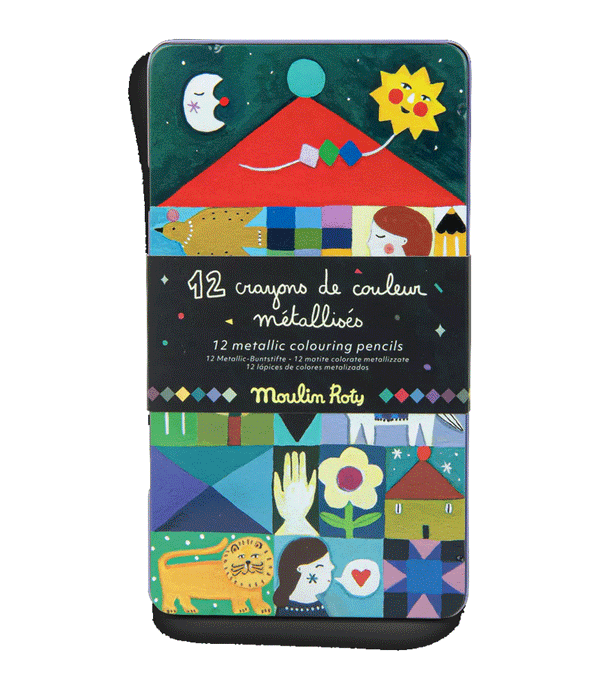 Les Comètes Filantes 12 Metallic Coloured Pencils by Moulin Roty