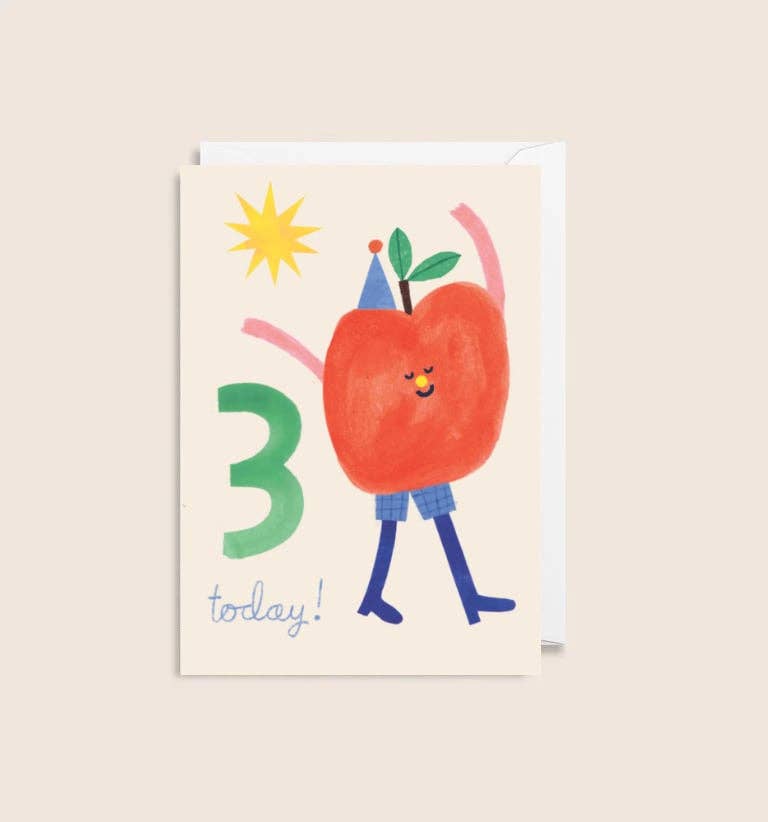 Age 3 Mini Birthday Card by Holsen Studio
