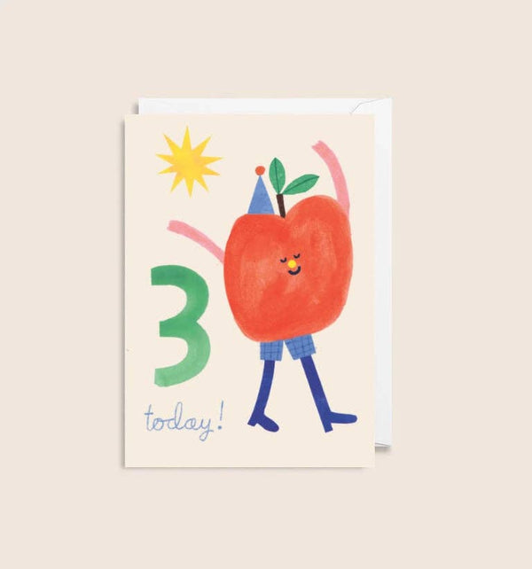 Age 3 Mini Birthday Card by Holsen Studio