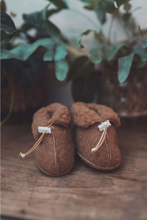 Espresso 100% Merino Wool Booties by We are Woolens