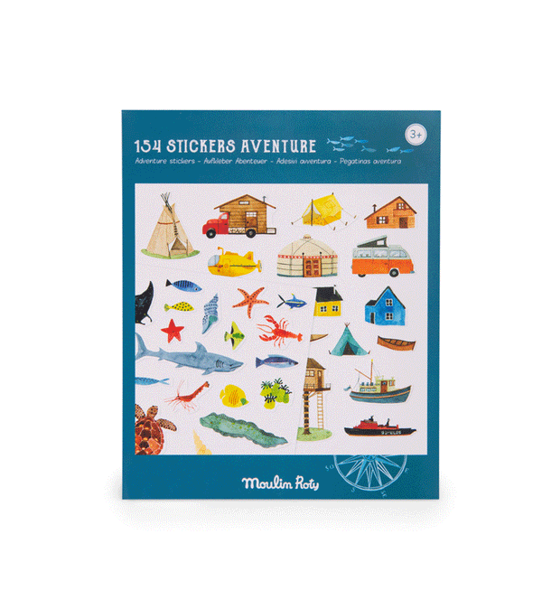Set of 100 L'Explorer Stickers by Moulin Roty