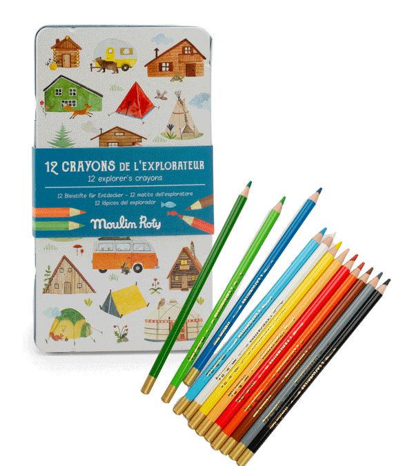 L'Explorateur Set of 12 explorer's Coloured Pencils by Moulin Roty