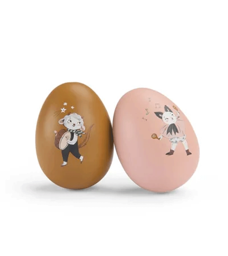 Set of 2  Après la pluie Maraca Eggs by Lucille Michieli