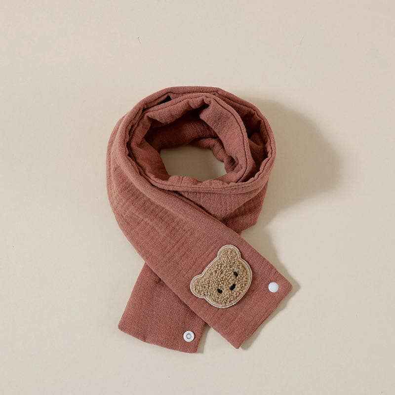 Vintage Rose Scarf with Bear