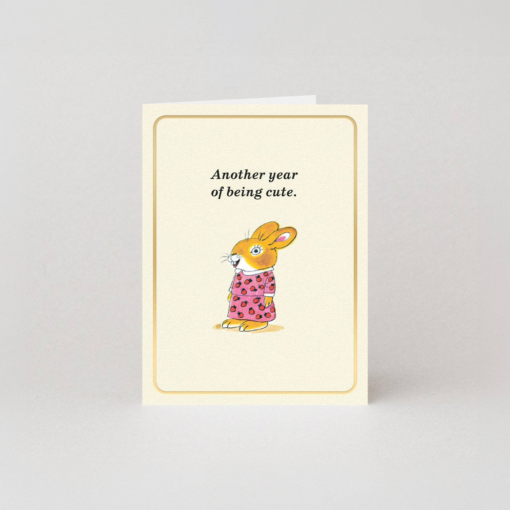 Being Cute - Gold Foil - Mini Card by Richard Scarry