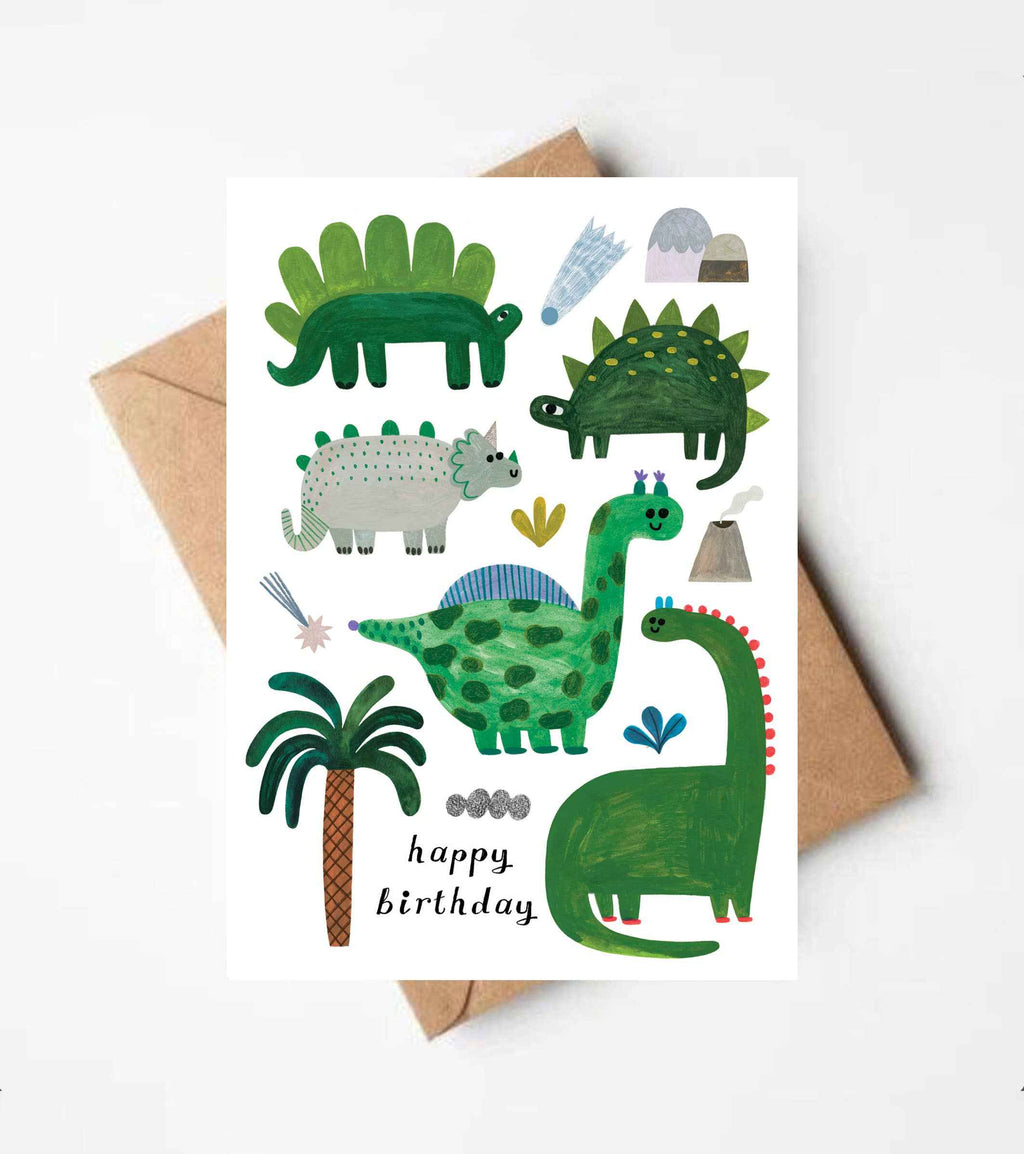 Dinosaur Birthday Card by Daria Solak