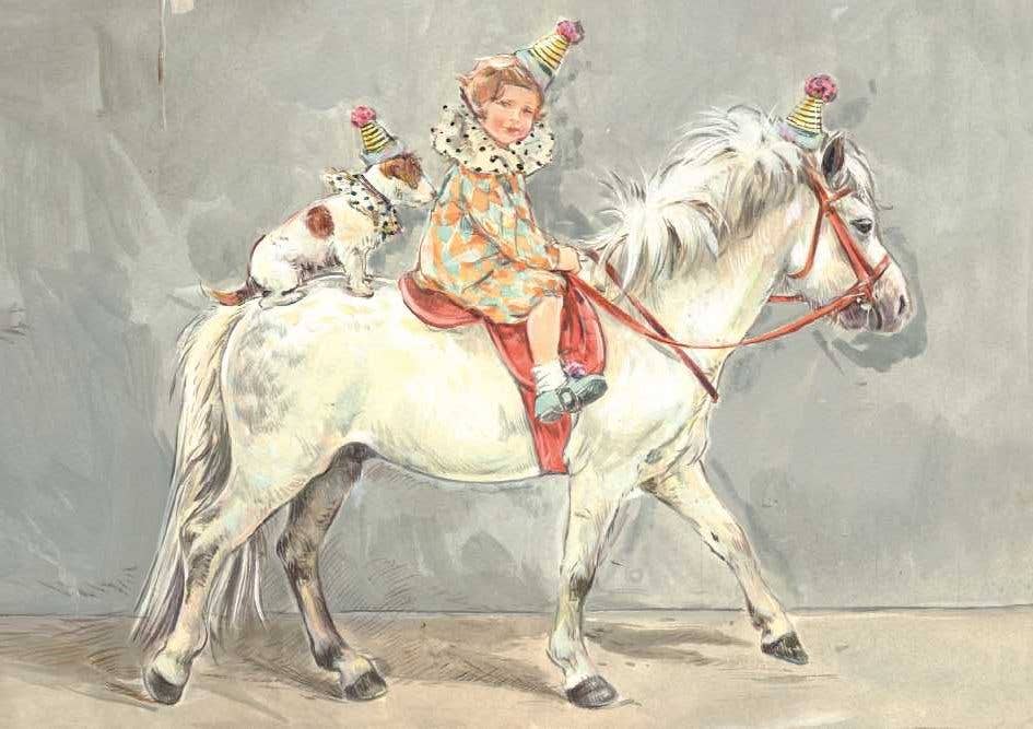 Claire Fletcher Circus Girl Greetings Card by Porch Fairies