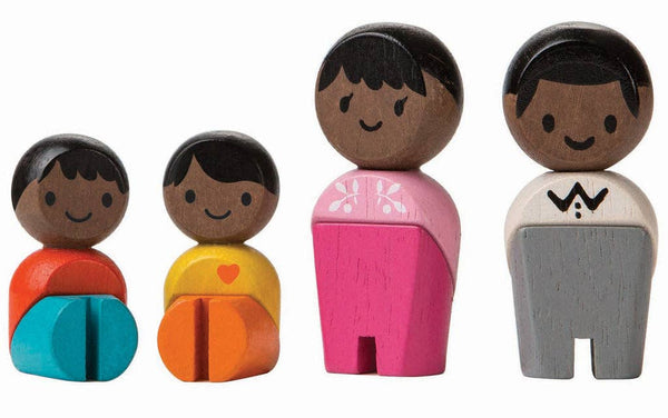 Family Afro-American Wooden Figures by PlanToys
