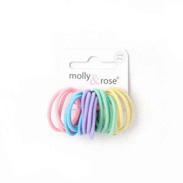 Set of 20 Pastels Mini Elastics 2mm Thick by Molly & Rose