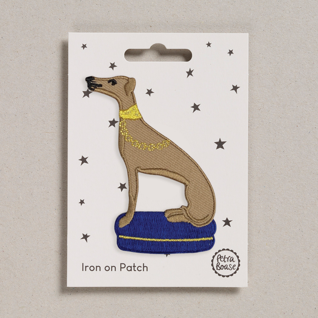 Whippet Iron-On Embroidered Patch by Petra Boase