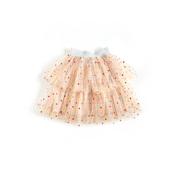 Colombine Skirt with Multicolored Polka Dots by Ratatam