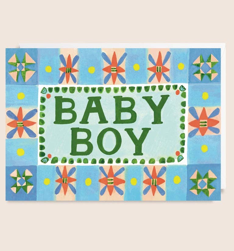 New Baby Boy Card by Holsen Studio