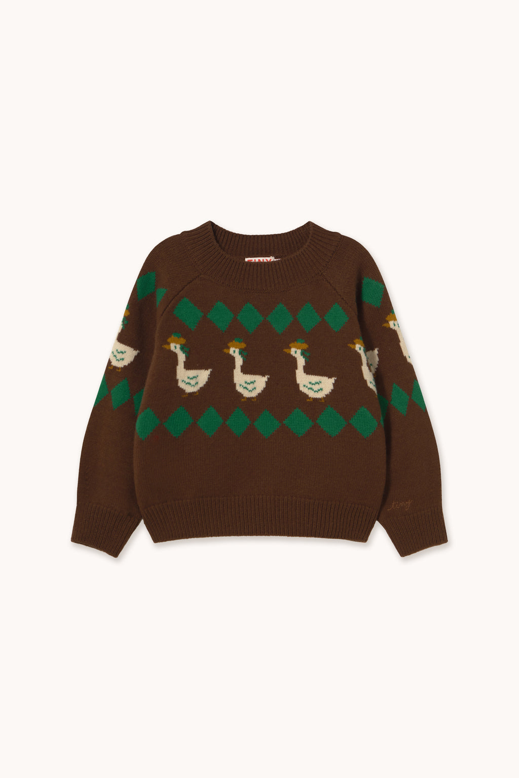 Green Geese Cacao Sweater by Tinycottons