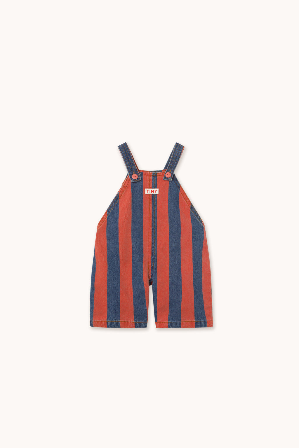 Red Striped Baby Denim Dungarees by Tinycottons