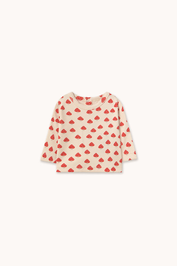 Mini Mushroom Rib Long sleeved Tee by Tinycottons
