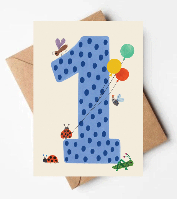 Age 1 Birthday Card by Daria Solak