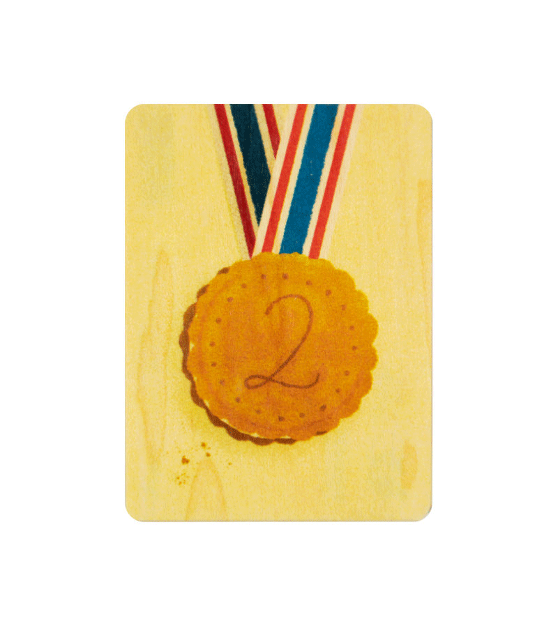 Age 2 Medal Birthday Mini Wooden Card by WOODHI