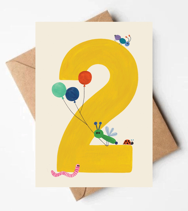 Age 2 Birthday Card by Daria Solak