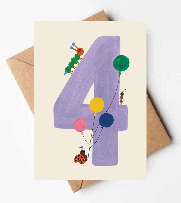 Age 4 Birthday Card by Daria Solak