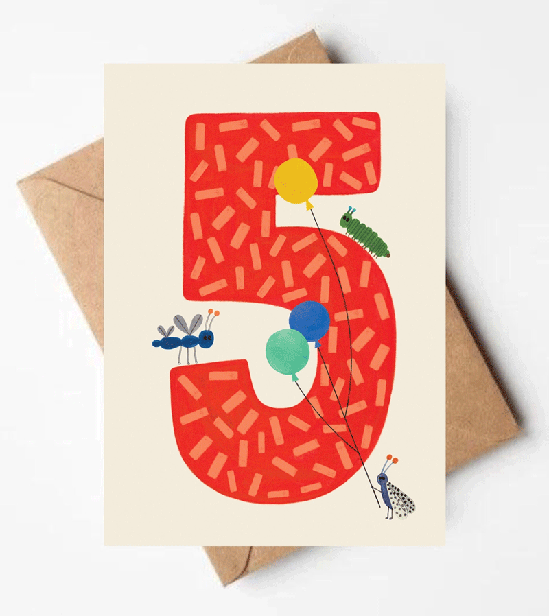 Age 5 Birthday Card by Daria Solak