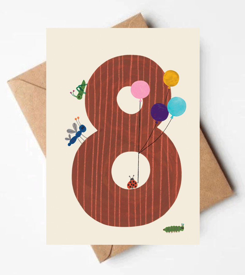 Age 8 Birthday Card by Daria Solak