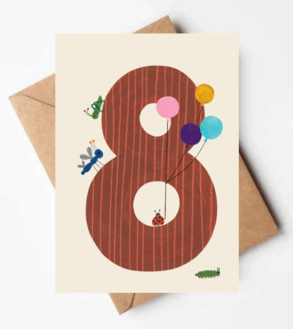 Age 8 Birthday Card by Daria Solak