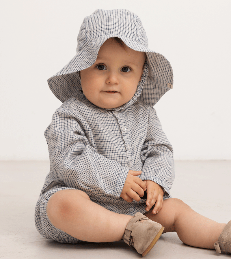 Mini Check Baby Alba Sun Hat by MarMar Copenhagen