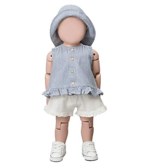 Striped Denim Alcudia Top by 1+ in the Family