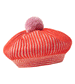 Tomato Stripe Alexo Pom Pom Beret by MarMar Copenhagen