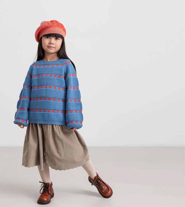 Tomato Stripe Alexo Pom Pom Beret by MarMar Copenhagen