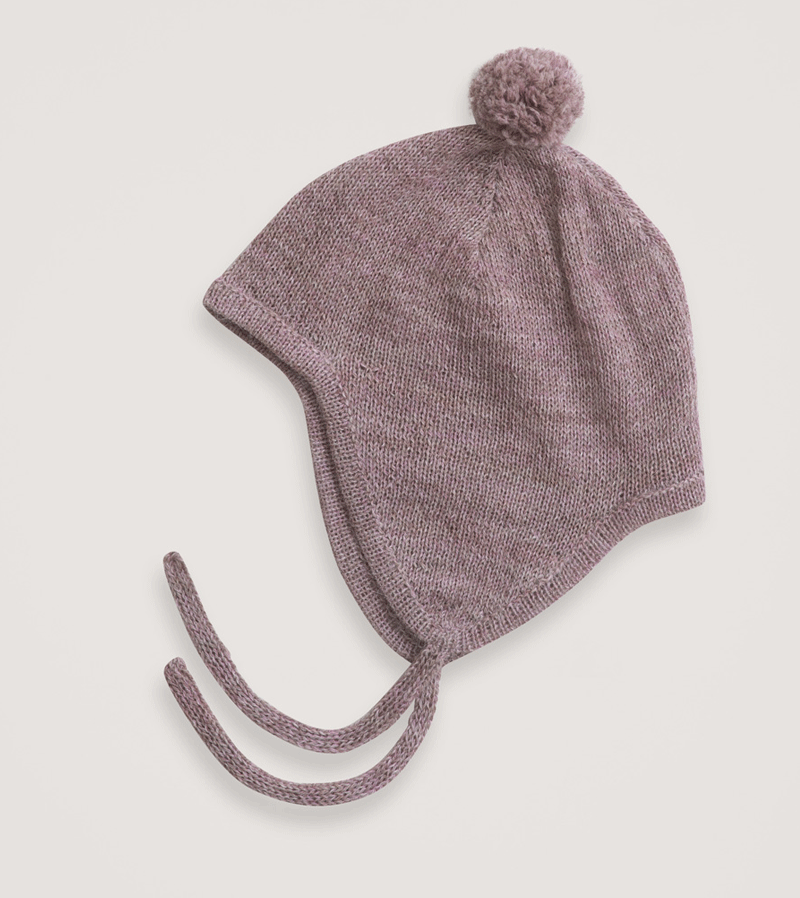 Light Heather Baby Alpaca Bonnet by Serendipity