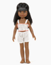 White 2-piece Retro Swimsuit with Pouch for Amigas Dolls by Minikane