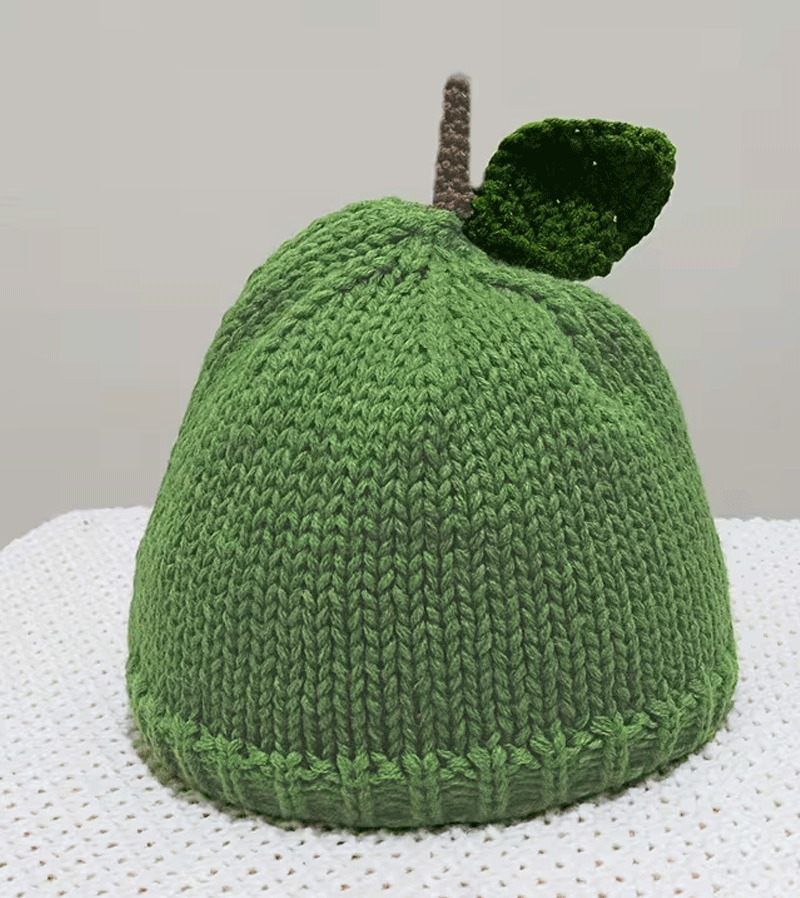 Knitted Green Apple Hat