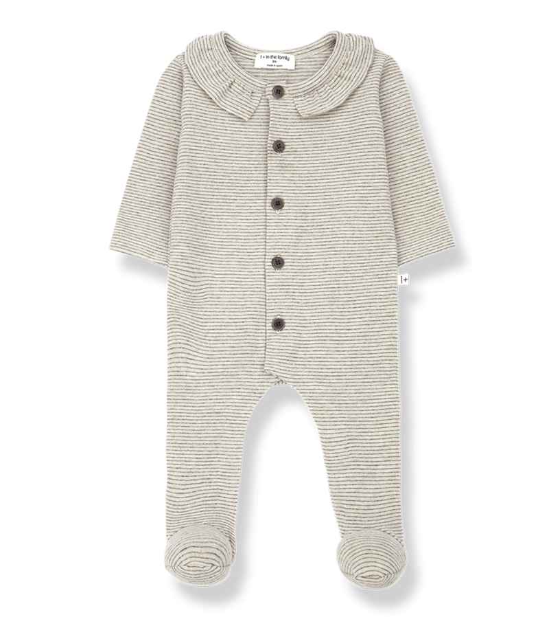 Oatmeal Striped Arola Romper by 1+ in the Family