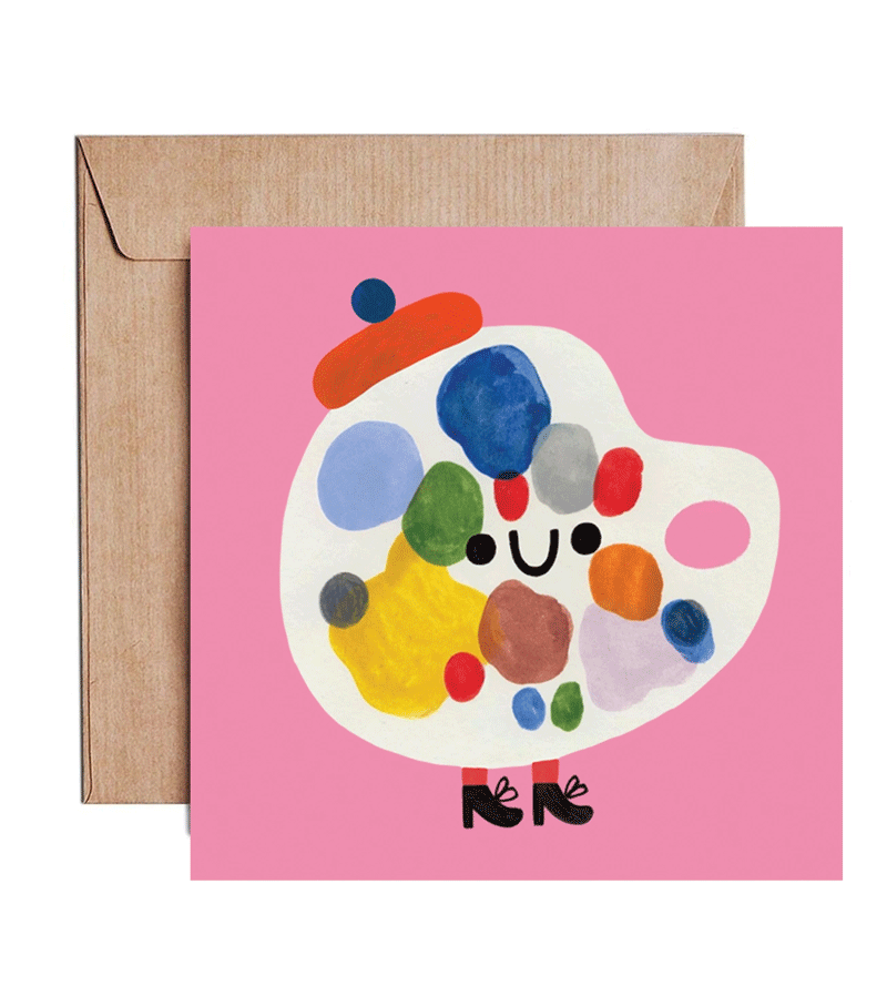 Artist Paint Palette Card by Daria Solak Illustrations