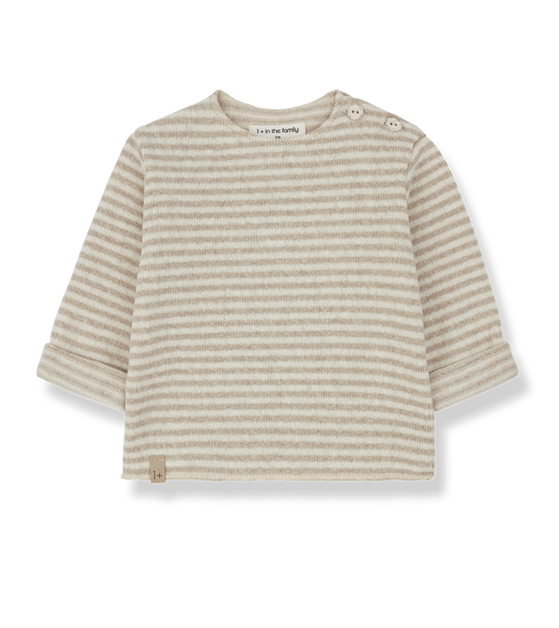 Beige Striped Aubin Fleece Top 1+ in the Family