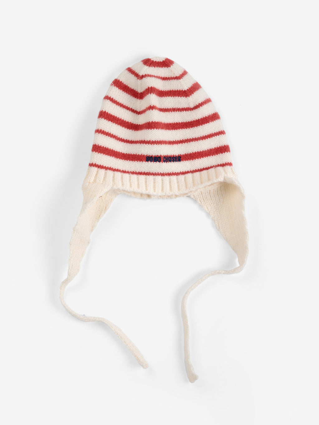 Red Striped Baby Knitted Tie Beanie by Bobo Choses