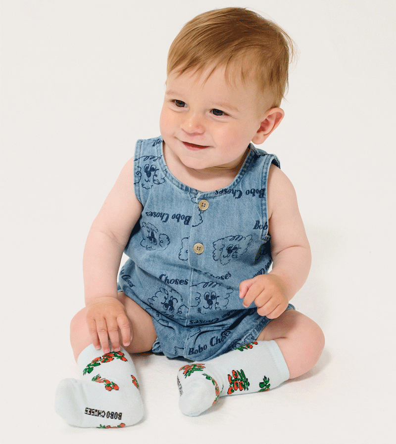 Pickles The Dog all over Denim Playsuit by Bobo Choses