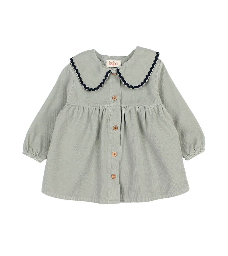 Eucalyptus Soft Velour Baby Dress by Buho