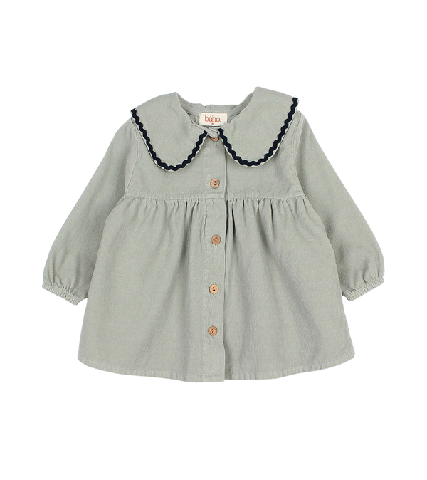 Eucalyptus Soft Velour Baby Dress by Buho