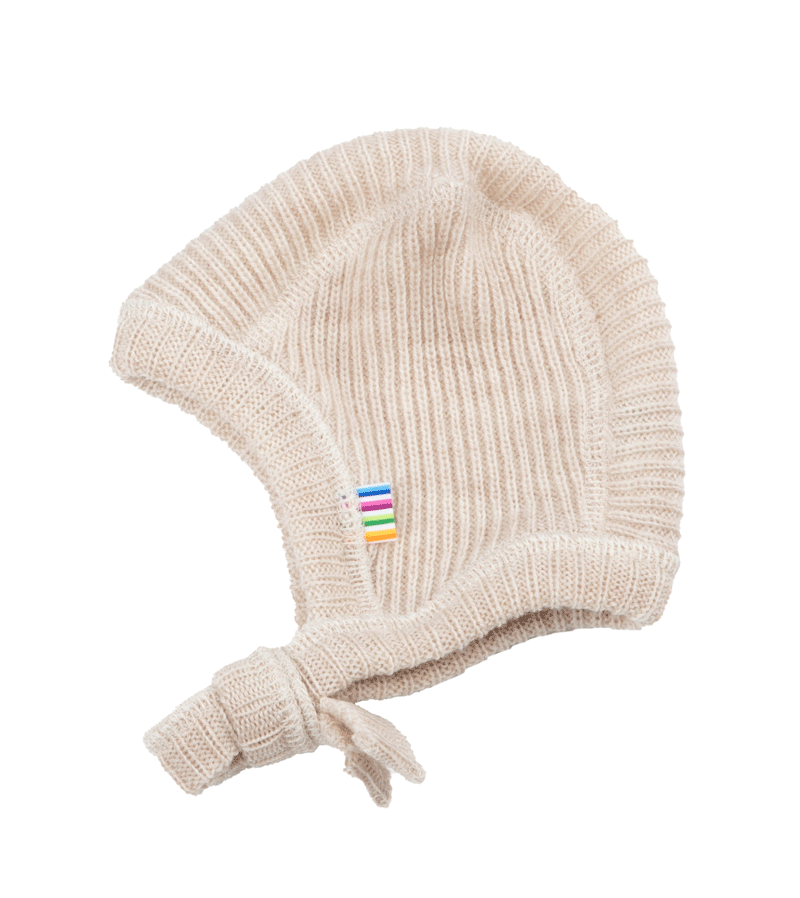 Cream Melange Merino Knitted Baby Hat by Joha